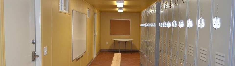 Locker room shipping container Locker room shipping container