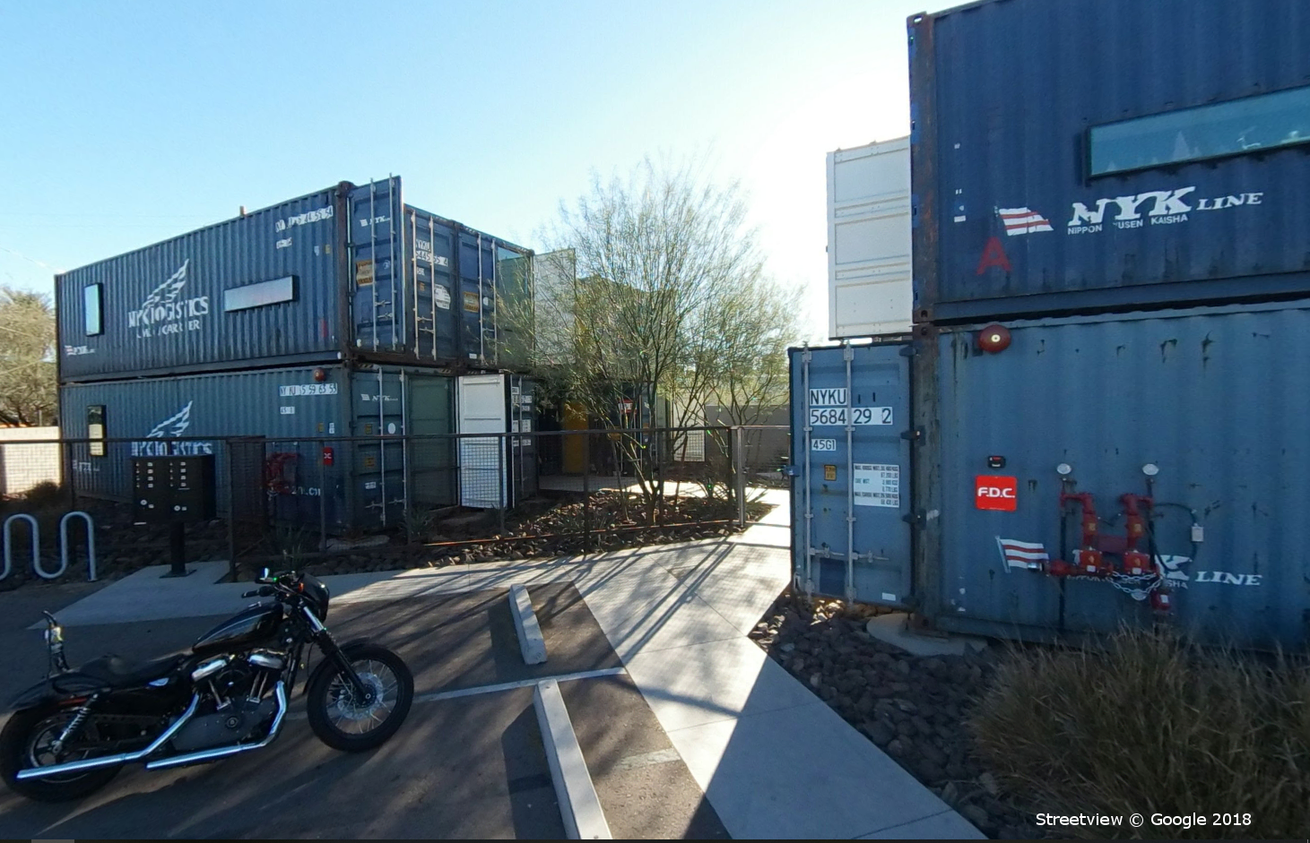 Containers on Grand Apartment Complex, Phoenix AZ, Google Streetview