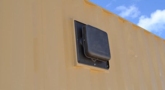 Vent in the side of an onsite storage container Vent in the side of an onsite storage container