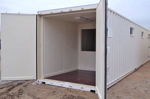 Modular shipping container office used in the Cayman islands.