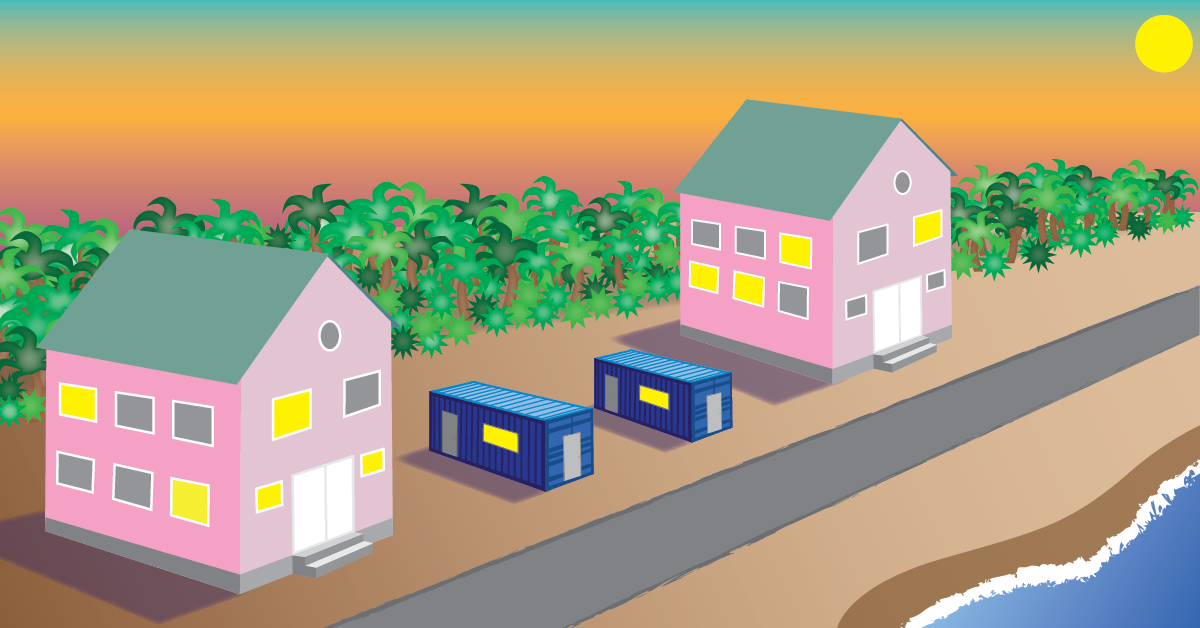 Modular construction in the Caribbean can take the form of single unit container structures.
