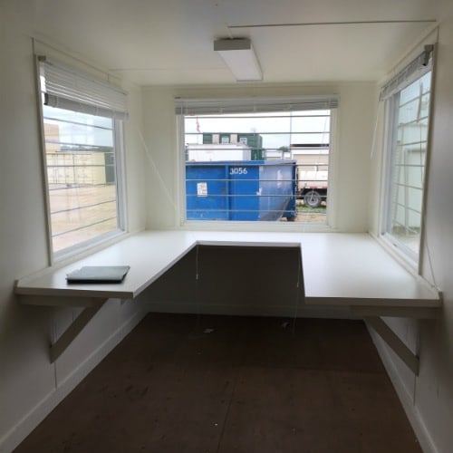 Shipping Container Office with 3 windows and desk