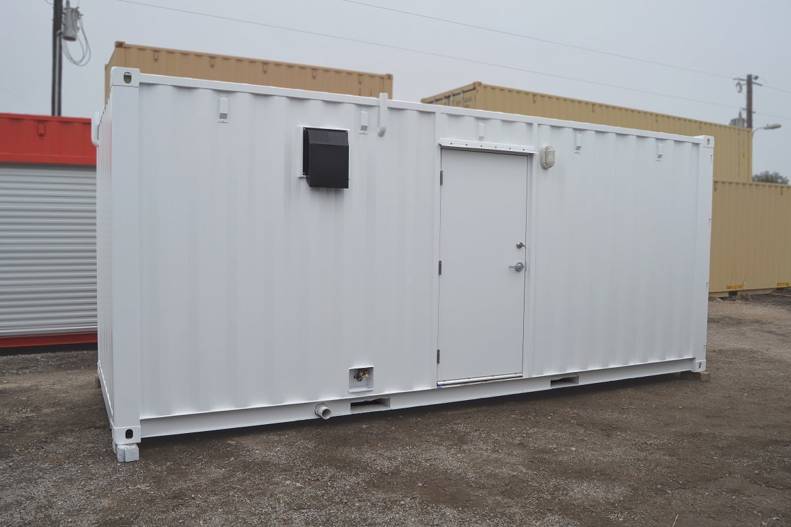 Exterior of all metal locker room to be used at compressor station