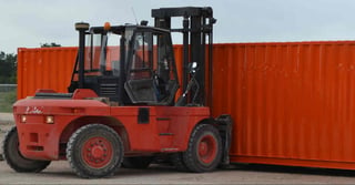 Shipping Container on a Forklift