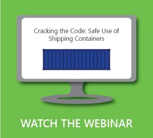 Click to watch our webinar about shipping container and building code.
