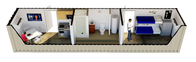 40ft Jack and Jill Living Rendering