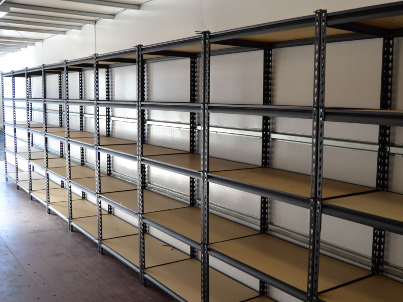 Accessory #6: Shelving installed inside conex.