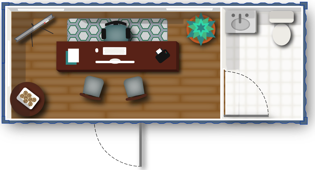 Concept for a portable sales office.