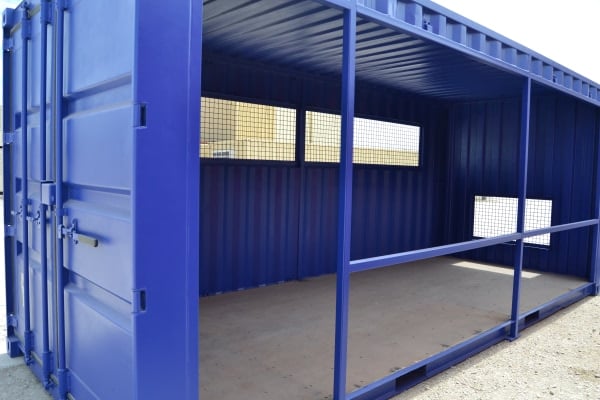 Shipping Container Baseball Dugout Front