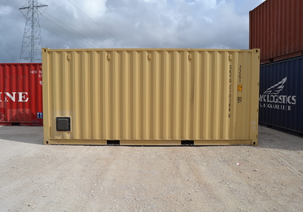 Exterior shot of double vented storage container