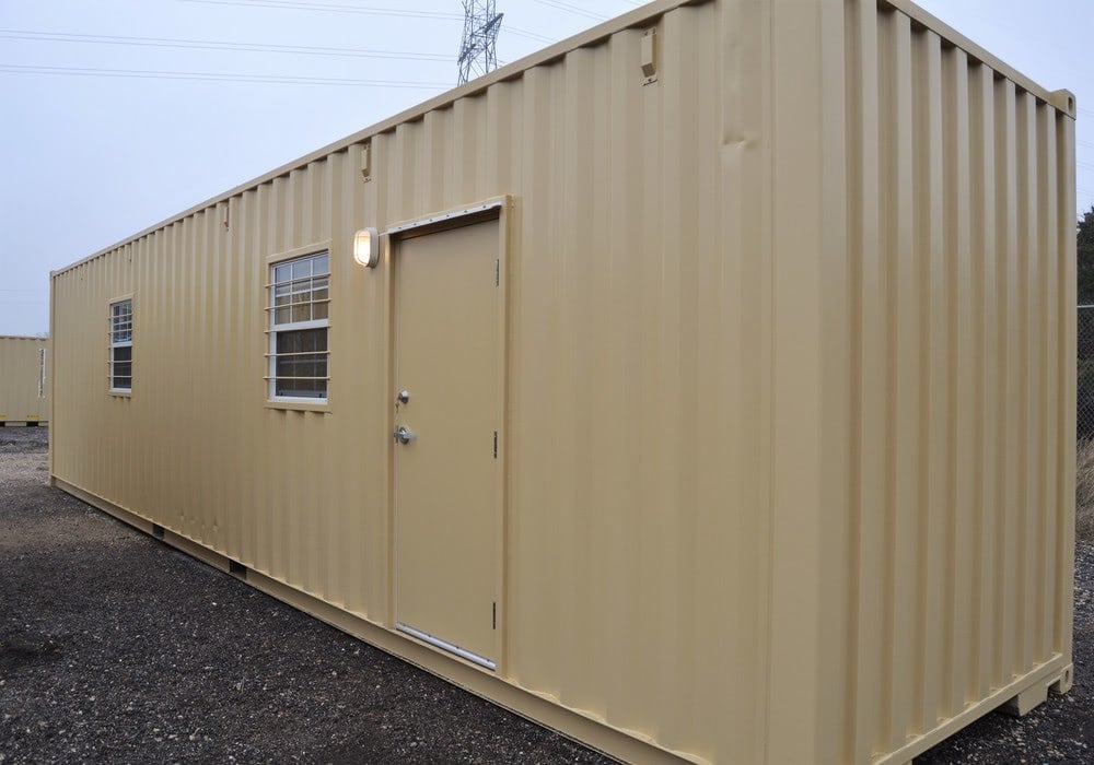 Exterior of 40 ft living container 