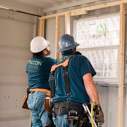 falcon workers installing framing
