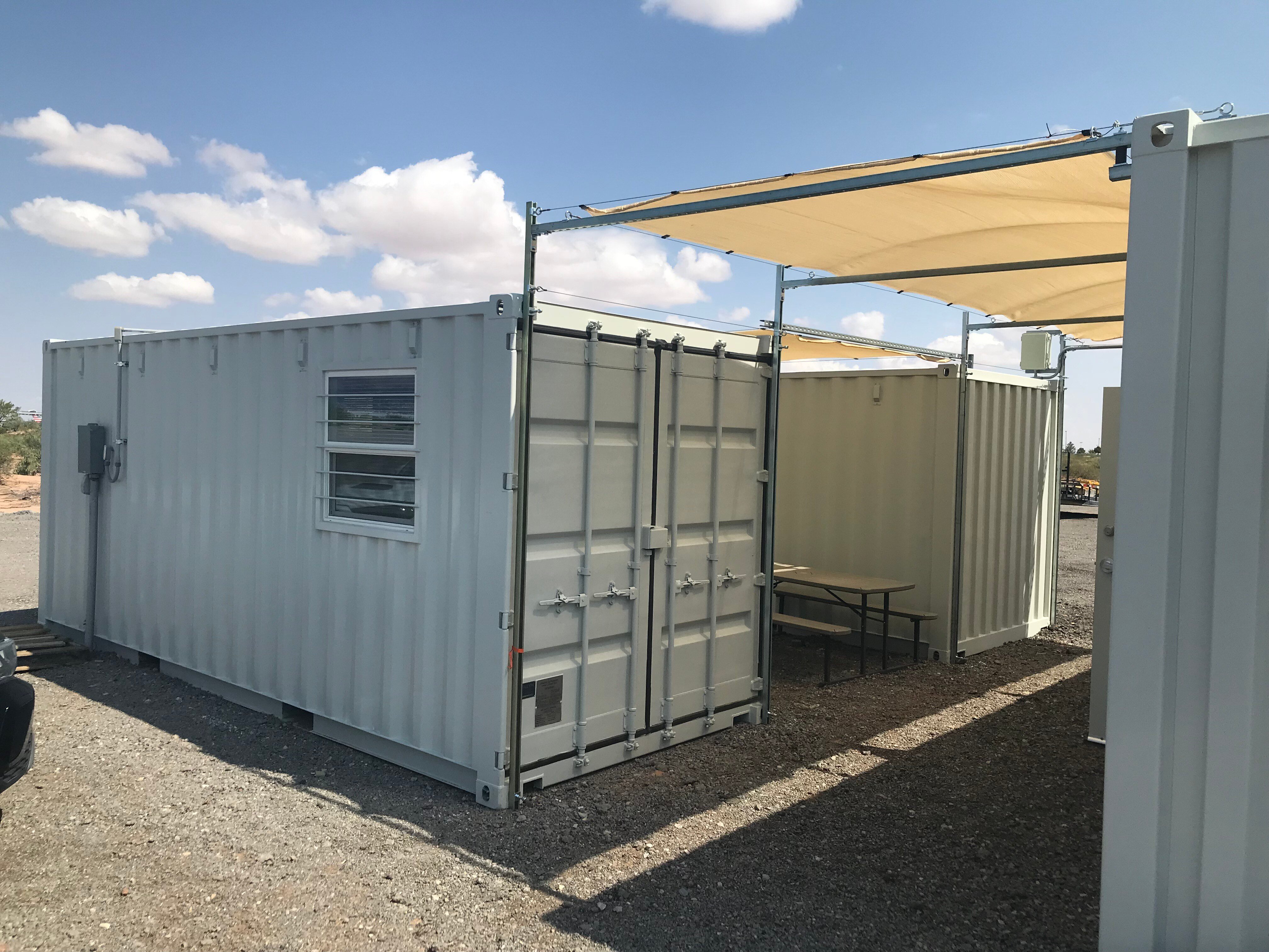 Containers on construction site