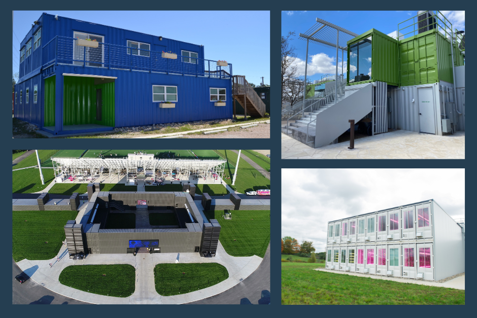four container projects from Falcon Structures over 20 years
