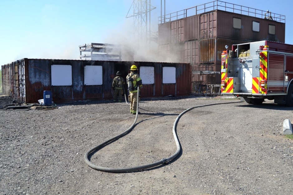 fire training structures made from shipping containers for Travis County
