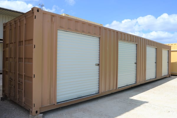 storage shipping container with multiple roll up side doors