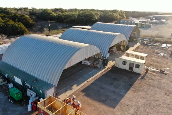 Shipping container maintenance buildings at falcon structures