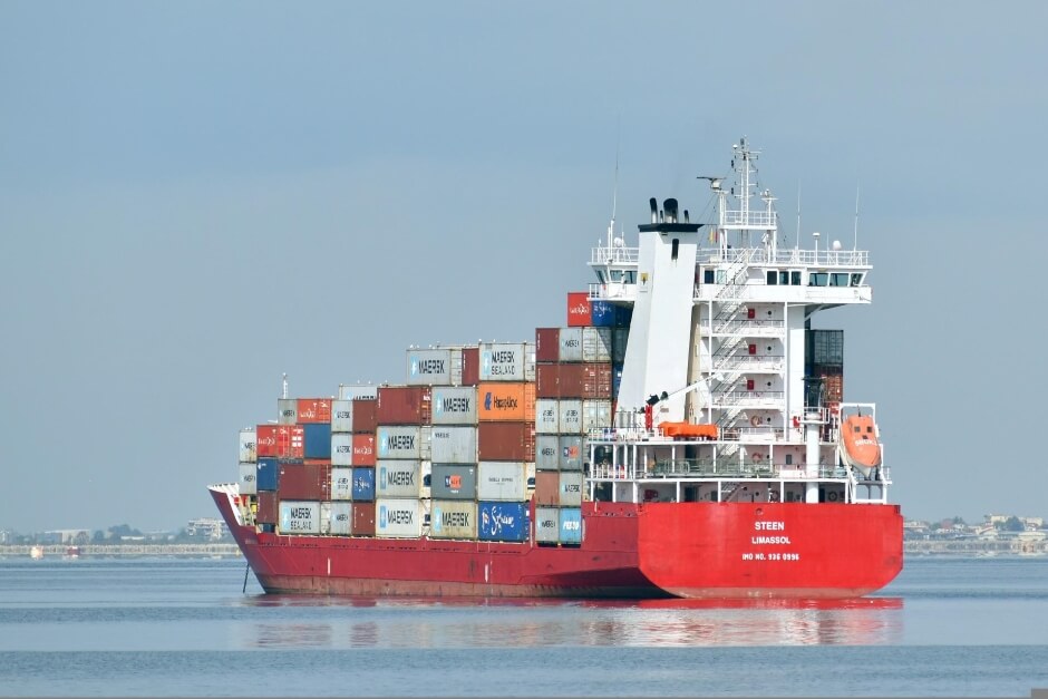cargo ship transporting shipping containers