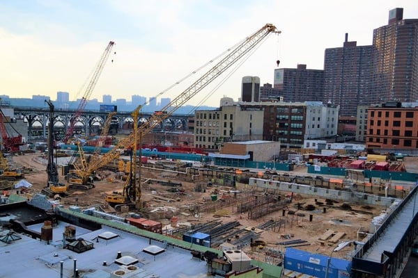 commercial construction in a city