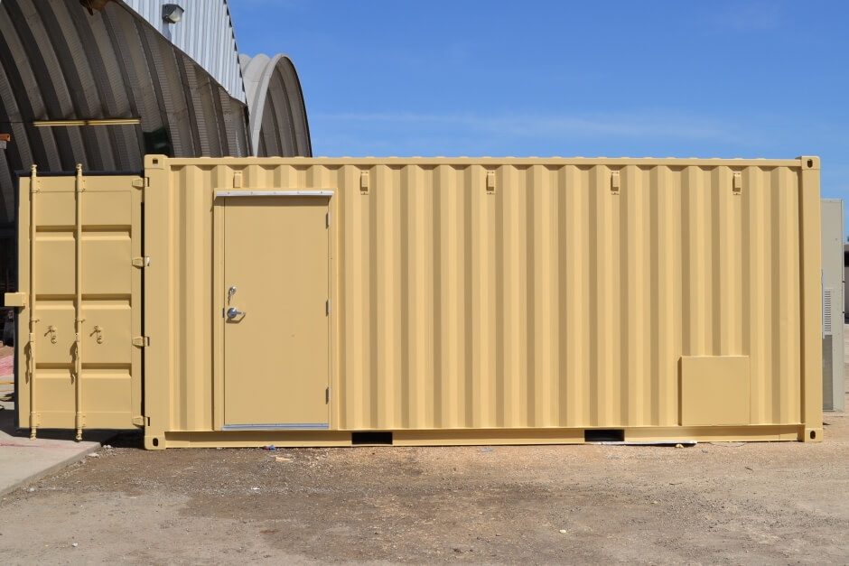 data center container with personnel door