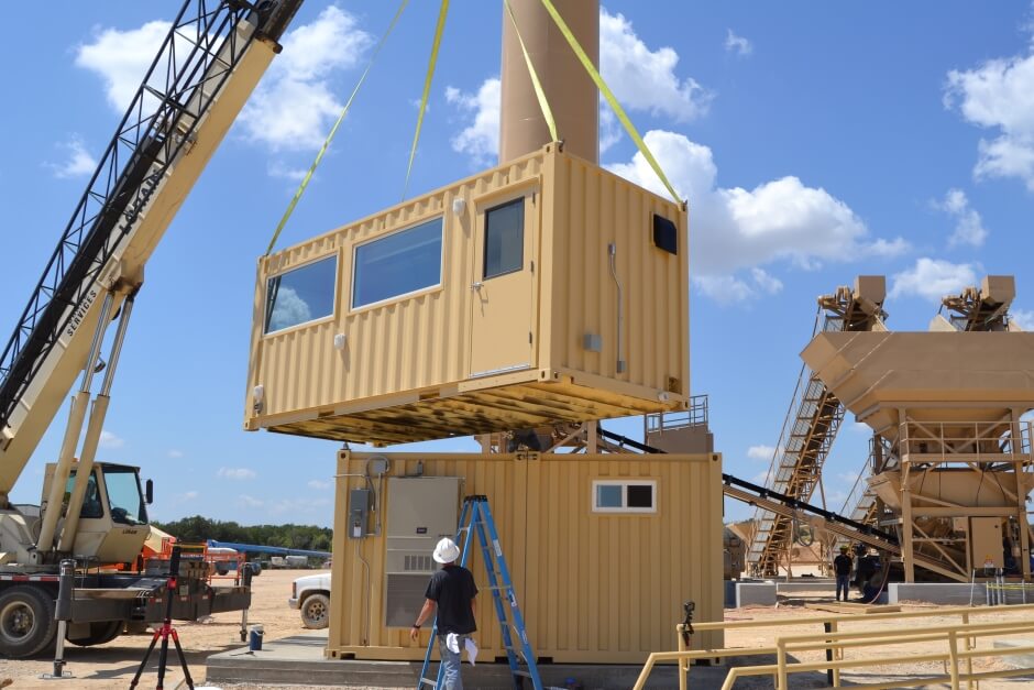 shipping container construction by stacking