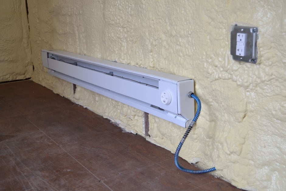 Shipping-container-baseboard-heater