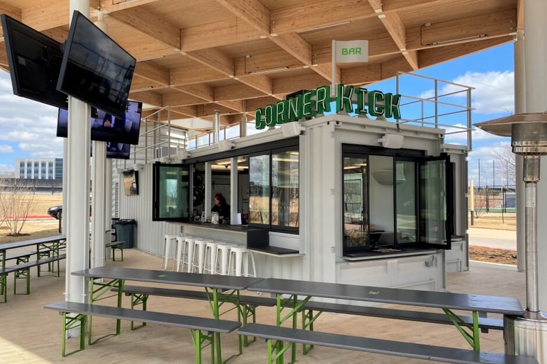 corner kick bar at The Pitch in Austin, Texas