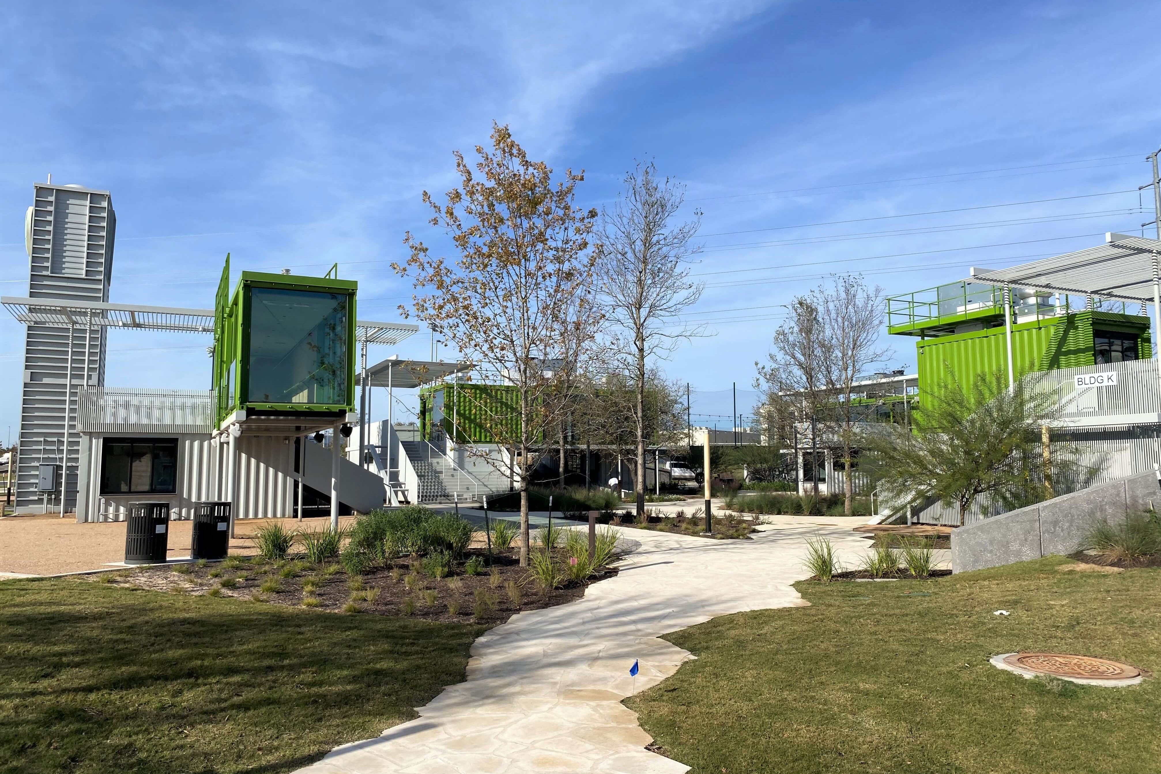 The Pitch in Austin, Texas made with shipping containers
