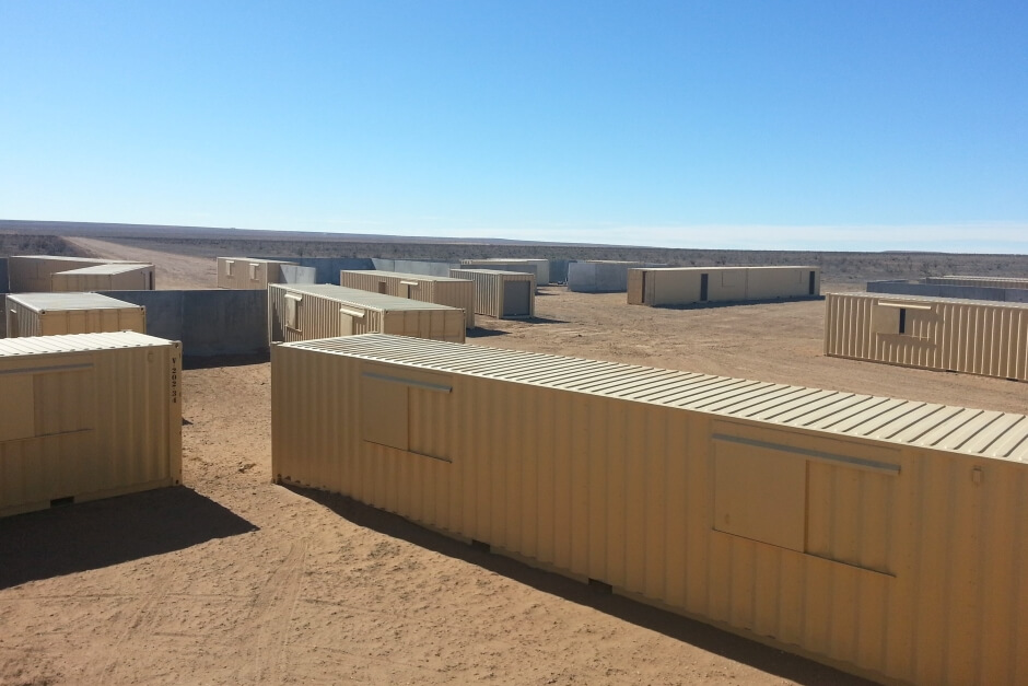 US Air Force military shipping container MOUT training facility 