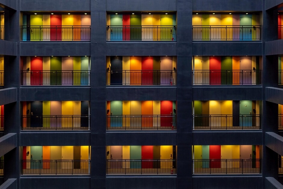 colorful apartment building
