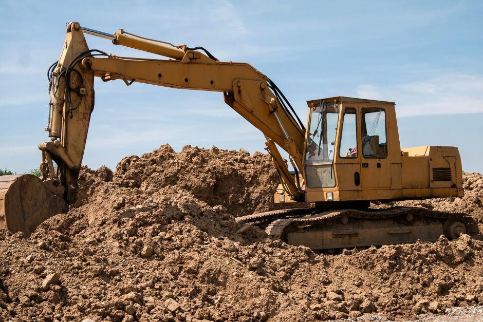 construction excavator digging