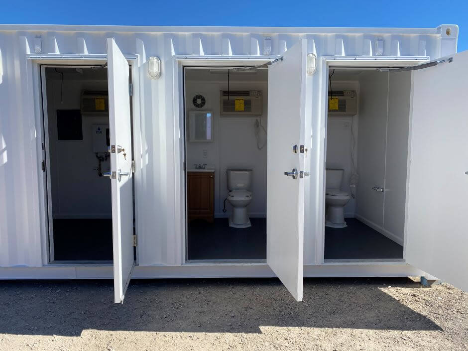 container bathroom open