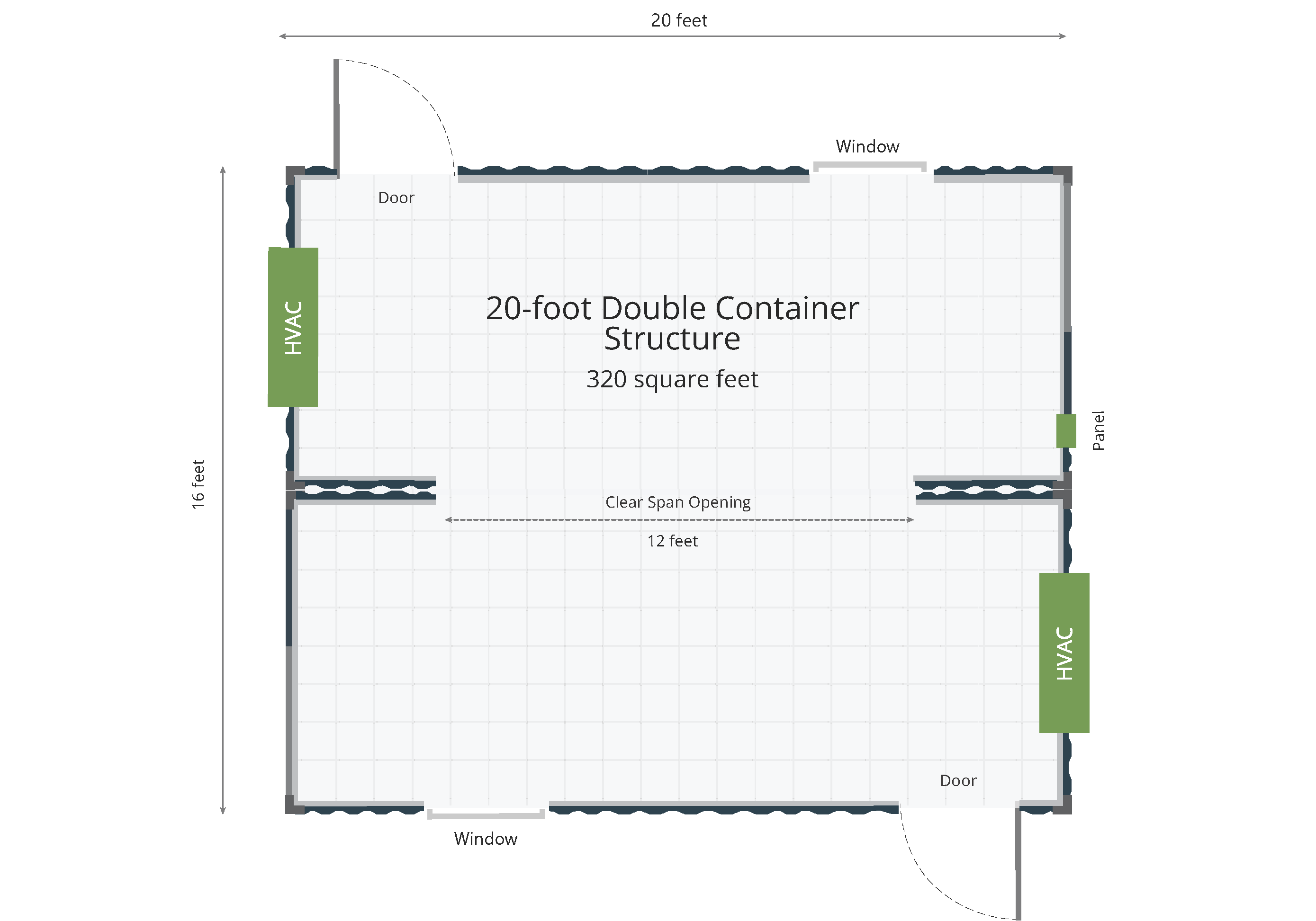20ft Double Container Structure Floorplan