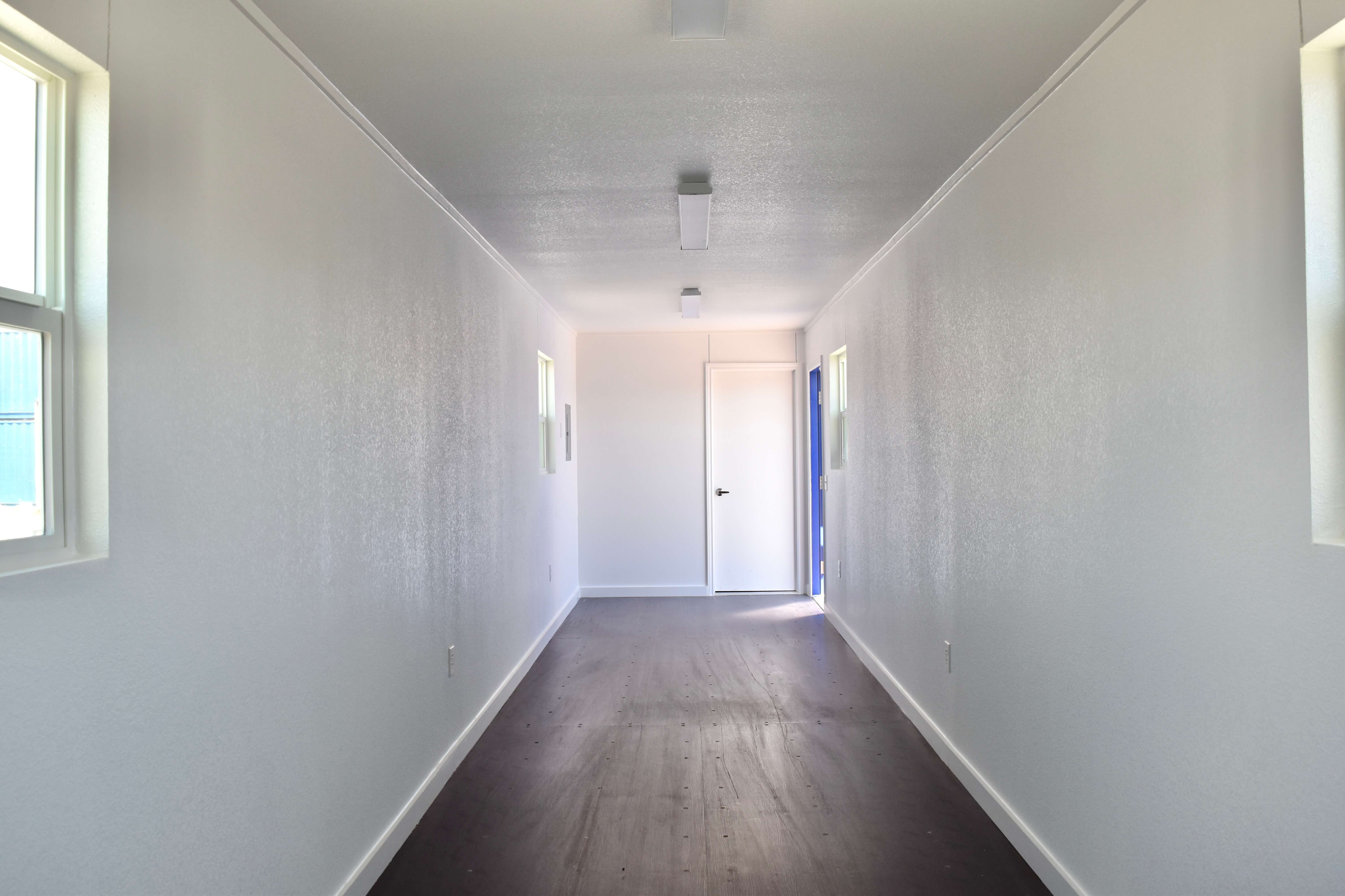 40ft open office with half-bath interior