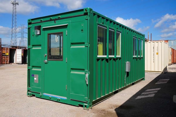green shipping container office