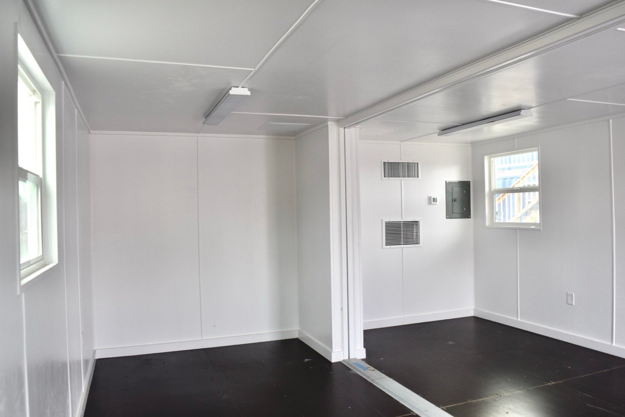 20ft double wide interior with windows