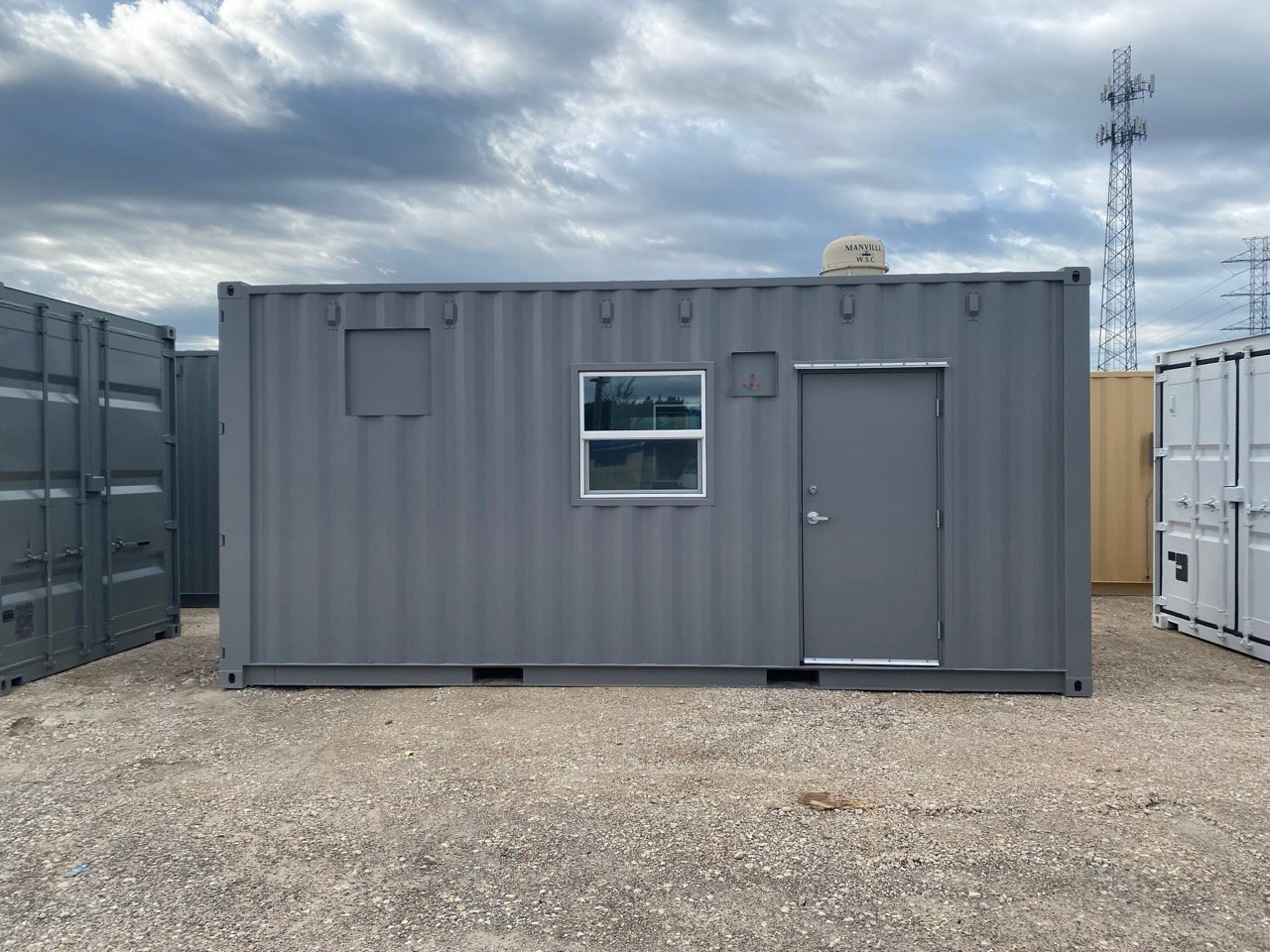 20ft store and work grey container with window and door