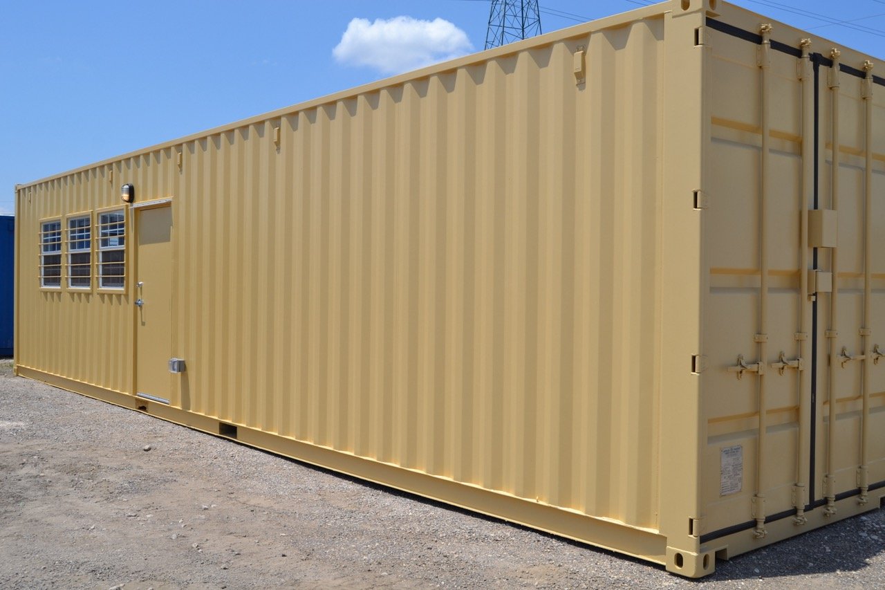 40ft work and store container with three windows and door