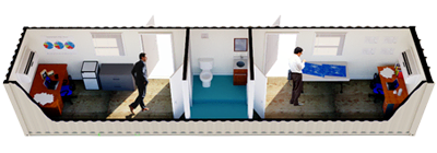 40ft Dual Office Container with Half Bath FS-P-40DO-PR 40ft Dual Office Container with Half Bath FS-P-40DO-PR