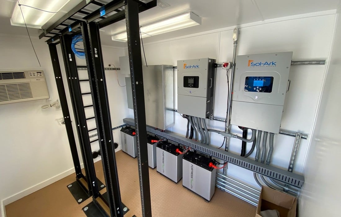 EWX Solar Solutions Power Module Interior Batteries