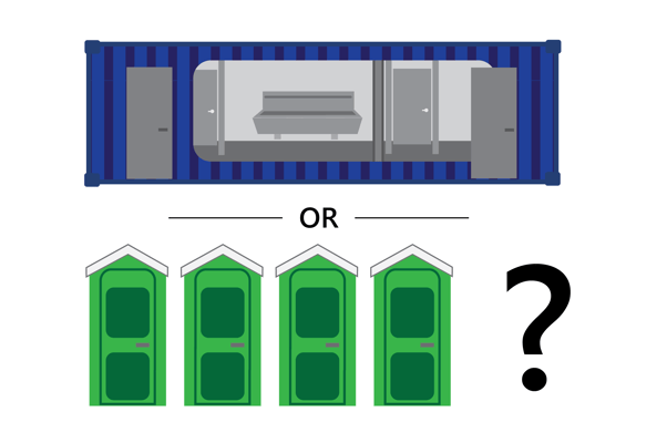 Learn whether a shipping container bathroom or porta potties are right for you.