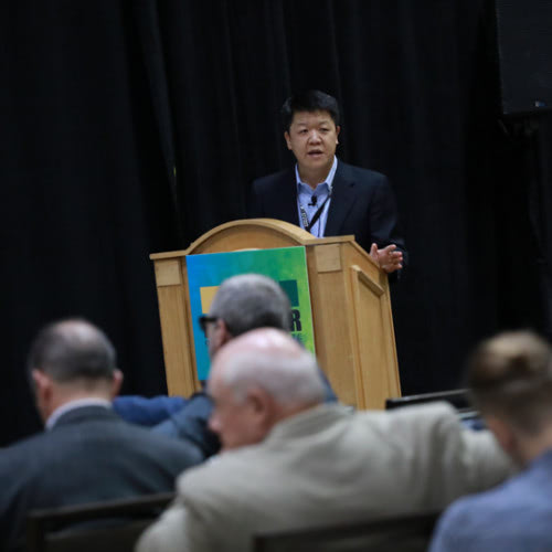 Stephen Shang speaking at 2018 World of Modular Stephen Shang speaking at 2018 World of Modular