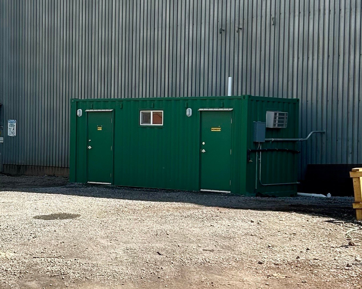 dual gender container bathroom onsite