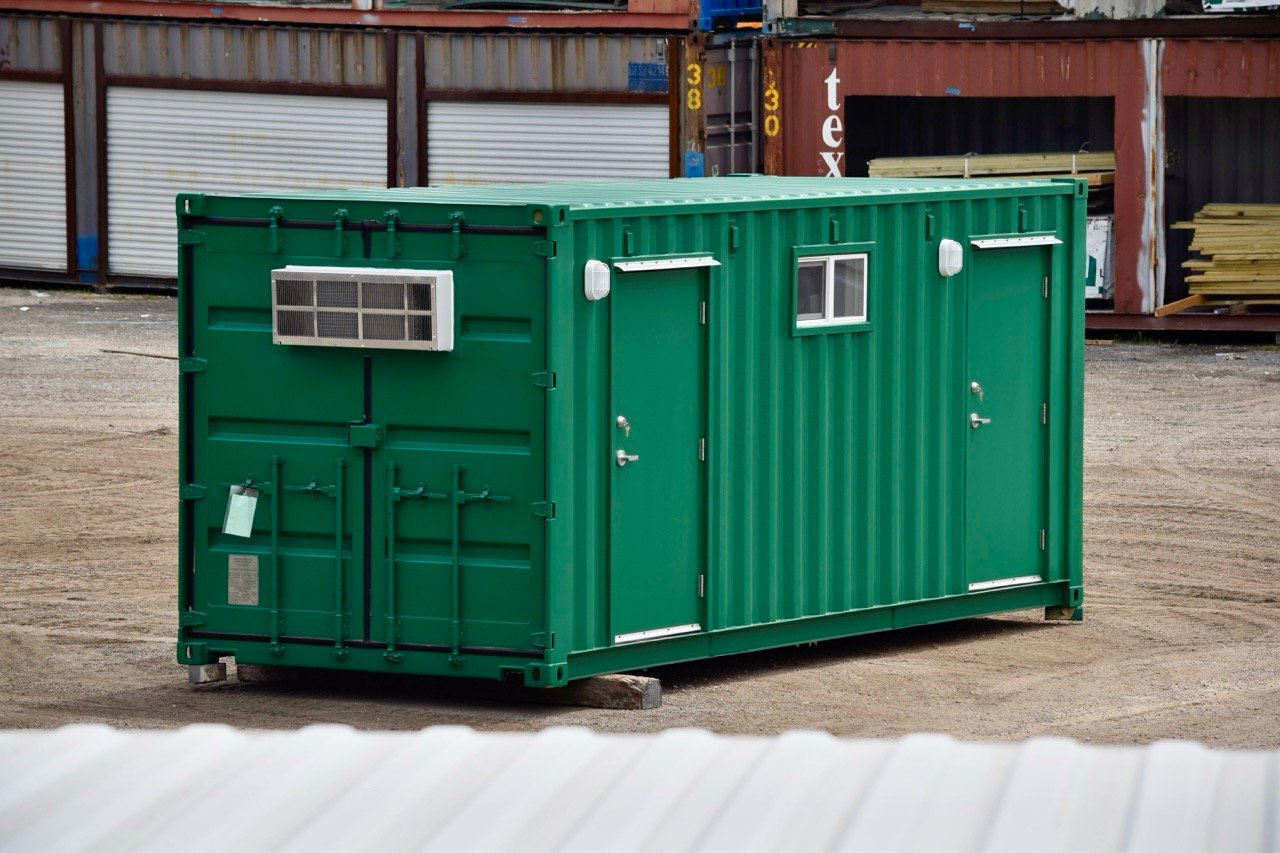 Dual Office & Half Bath Shipping Container | Falcon Structures