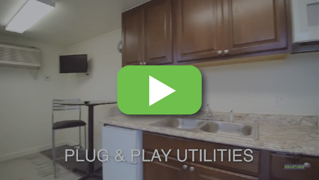 View video to tour our portable living container.