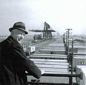 Malcom Mclean changed history by pushing shipping containers into the commercial space.