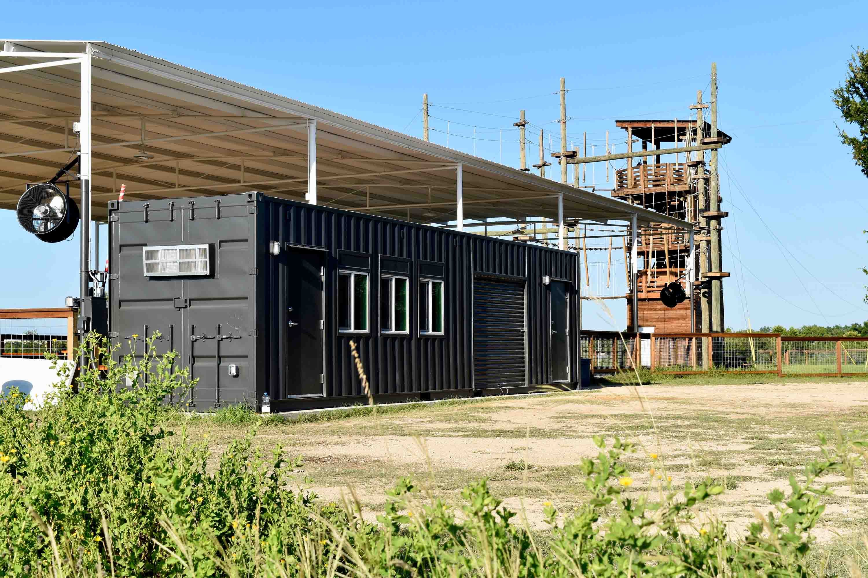 youth camp with modified shipping container