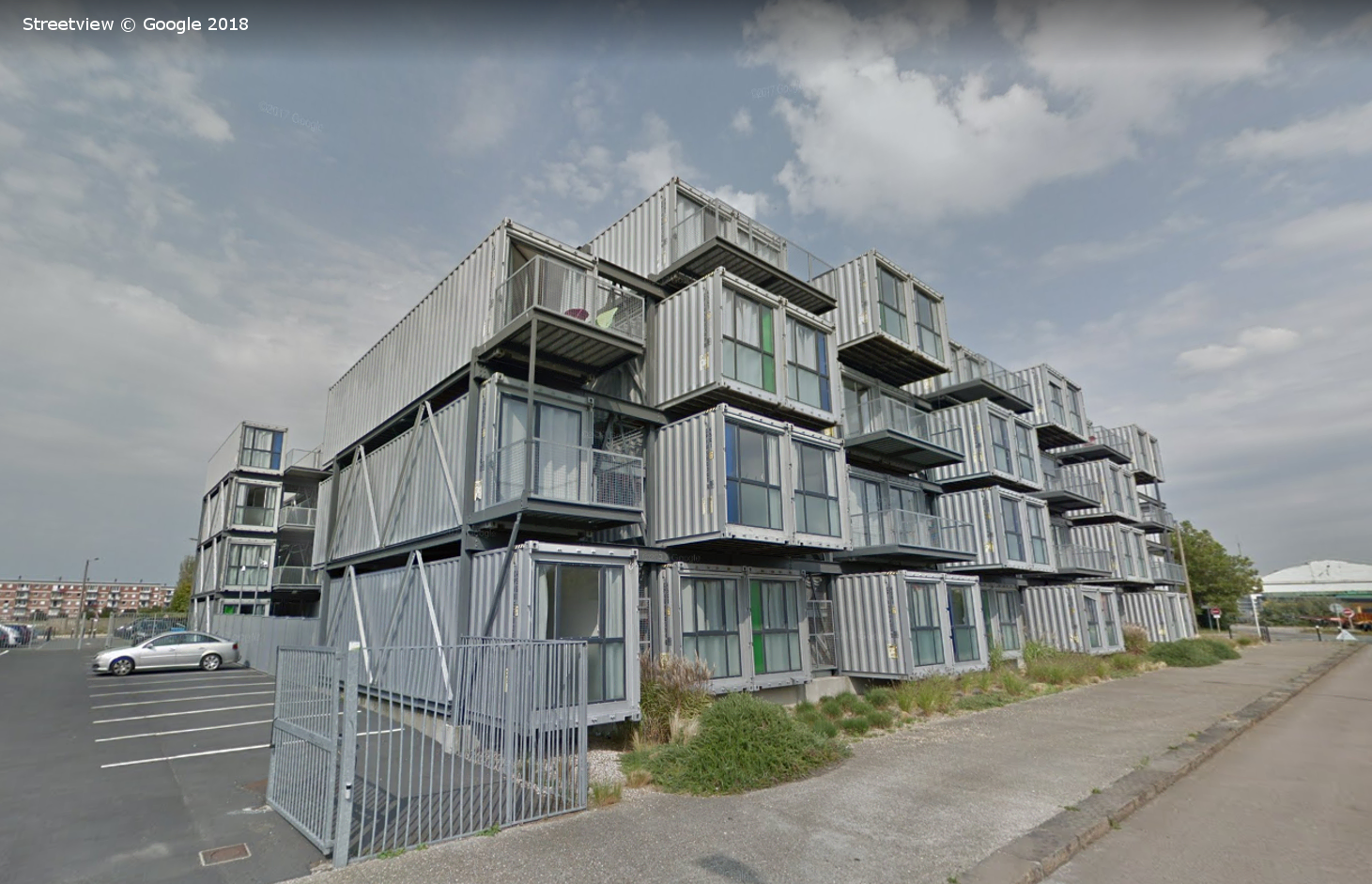 Tour Seven Shipping Container Apartments with Google Streetview