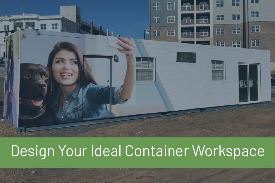 grey shipping container with spray foam insulation