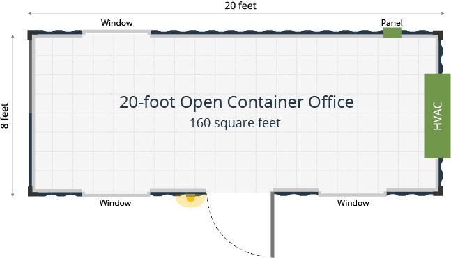 20-Foot Open Office Floor Plan